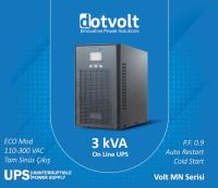DOTVOLT VOLT MN 3KVA 6x12V/7AH Akülü ONLİNE 1F/1F LCD Ekranlı 5/10 DK UPS - 1
